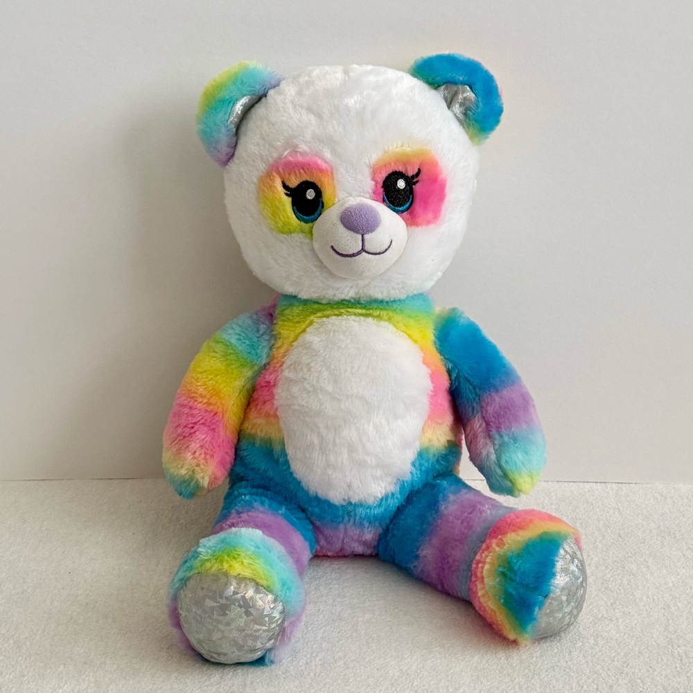 Build-A-Bear Rainbow Panda 18” Plush Teddy Bear Multicolor Stuffed Animal